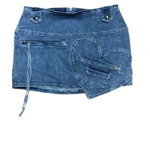 REHAB LAB. Blue Cut Out Mini Pencil Skirt